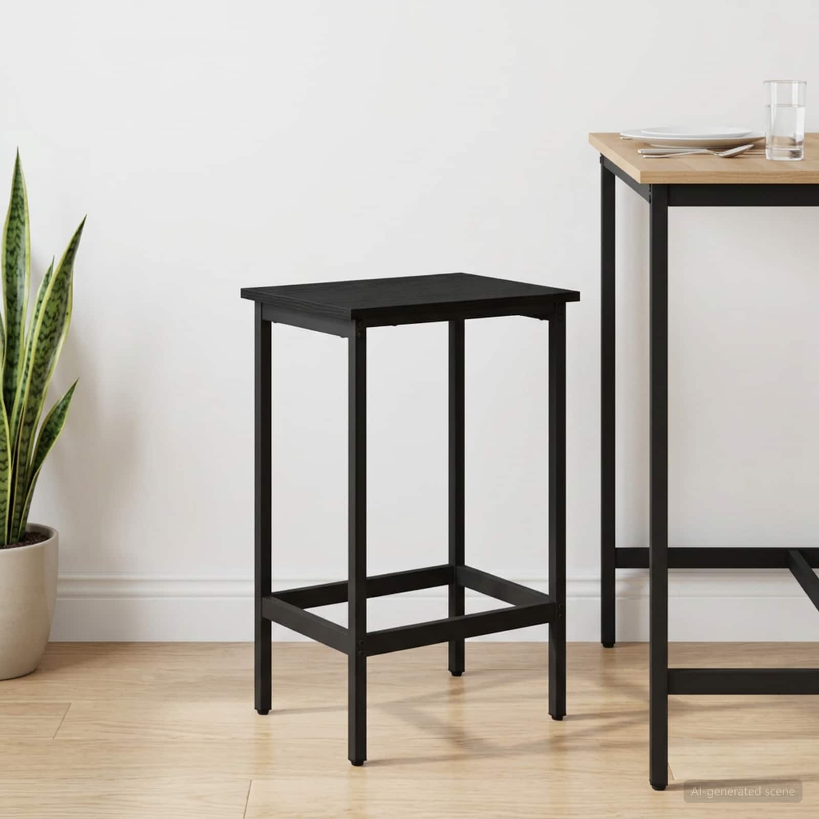 vidaXL Bar Stool Black Oak 40 x 32 x 74 cm Engineered Wood 1