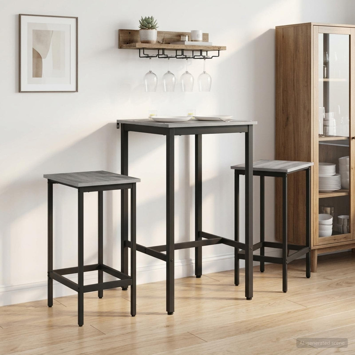 Bar Stool Engineered Wood 2 pcs Grey sonoma 40 x 32 x 74 cm