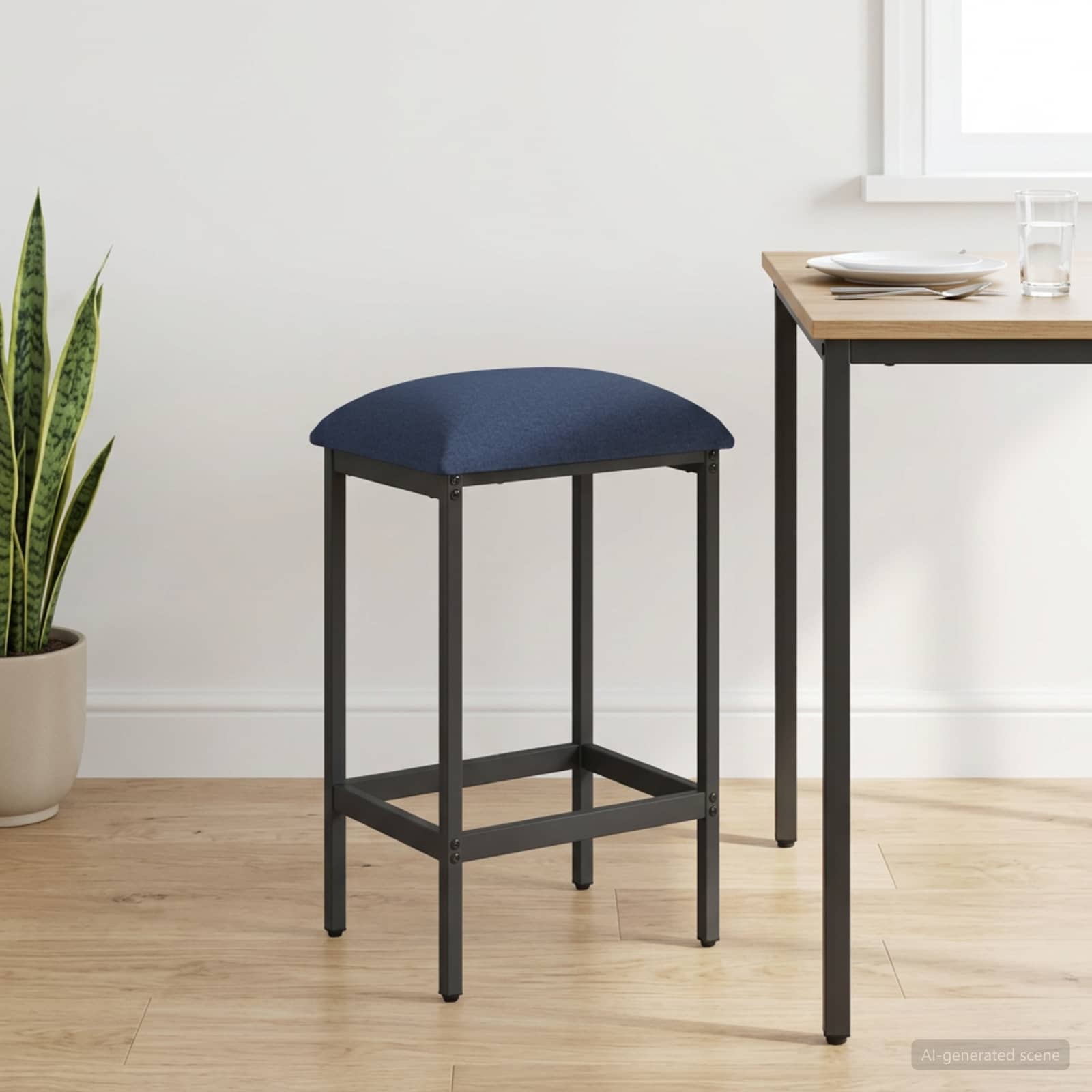 vidaXL Bar Stool Blue 40 x 32 x 64 cm Engineered Wood 1