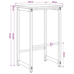 vidaXL Bar Stool Smoked Oak 40 x 32 x 64 cm Engineered Wood 6