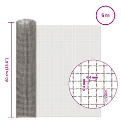 vidaXL Mesh Screen 60 x 500 cm 3 Mesh Stainless Steel 201 Silver 6