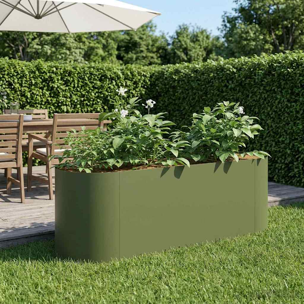 Raised Garden Bed 120 x 40x 40 cm Length 120 cm Olive green
