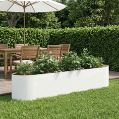 Raised Garden Bed 220 x 40x 40 cm Steel White