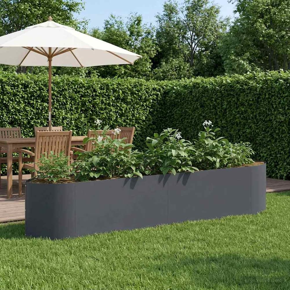 Raised Garden Bed 220 x 40x 40 cm Steel Anthracite