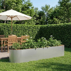 Raised Garden Bed 220 x 40x 40 cm Steel Galvanised steel