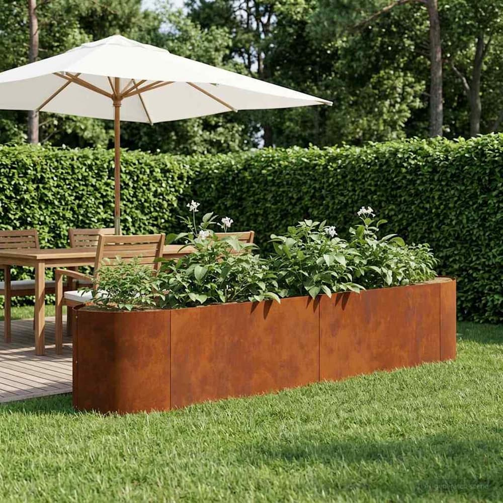 Raised Garden Bed 220 x 40x 40 cm Steel Weathering steel