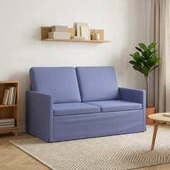 2 Seater Sofa 130 x 81 x 82 cm Fabric 120 cm Jeans blue