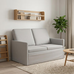 2 Seater Sofa 130 x 81 x 82 cm Fabric 120 cm Cloud grey