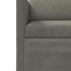 2 Seater Sofa 130 x 81 x 82 cm Corduroy Fabric 120 cm Light grey
