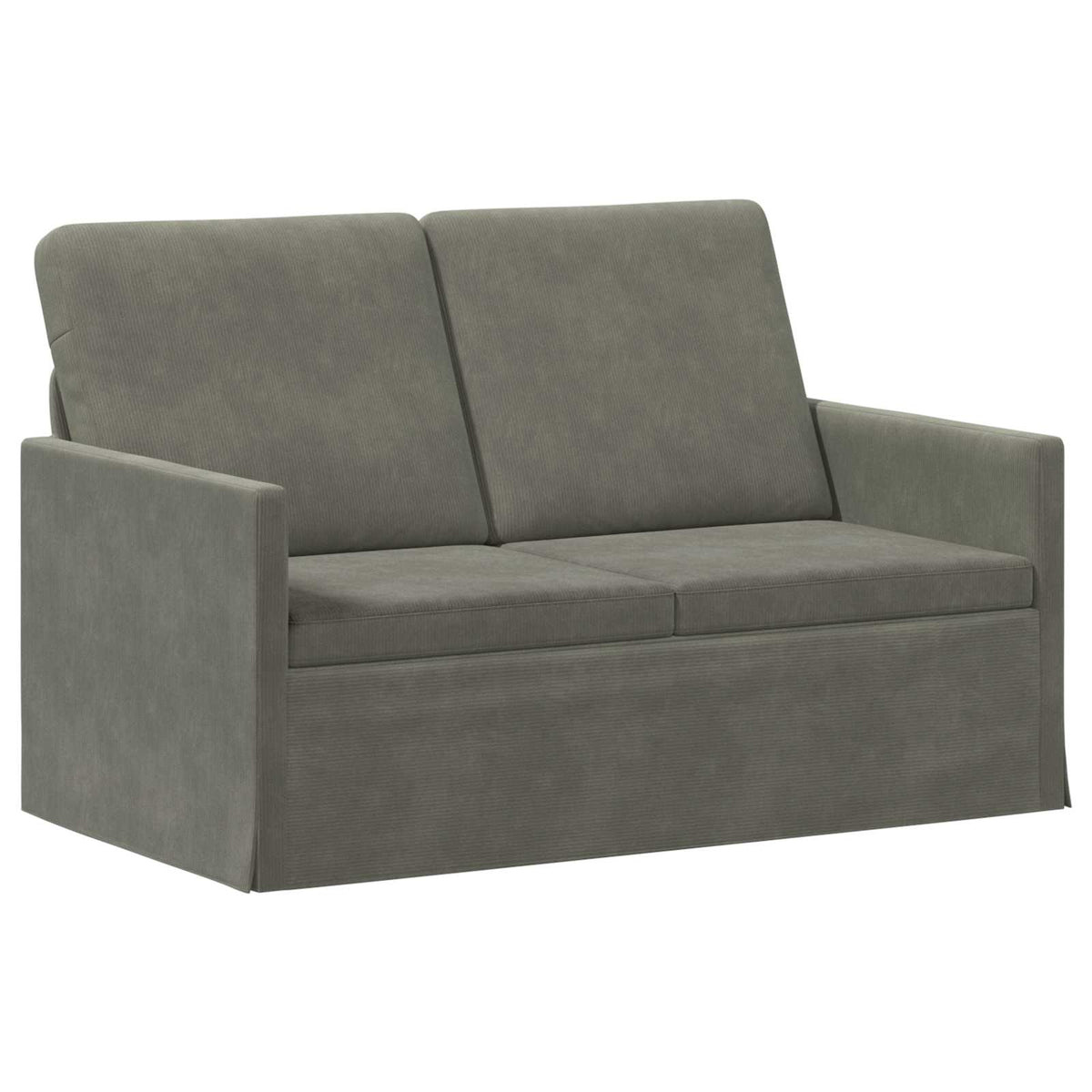 2 Seater Sofa 130 x 81 x 82 cm Corduroy Fabric 120 cm Light grey