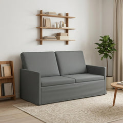 2 Seater Sofa 150 x 81 x 82 cm Fabric 140 cm Dark grey