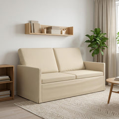 2 Seater Sofa 150 x 81 x 82 cm Fabric 140 cm Cream