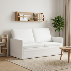 2 Seater Sofa 150 x 81 x 82 cm Fabric 140 cm White