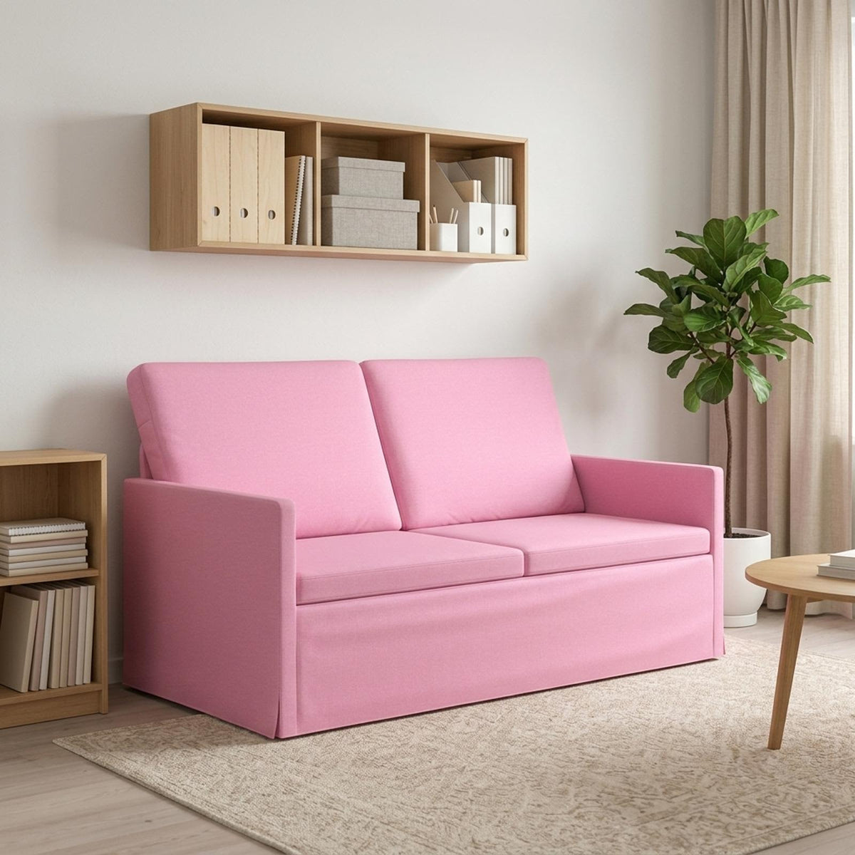 2 Seater Sofa 150 x 81 x 82 cm Fabric 140 cm Pink