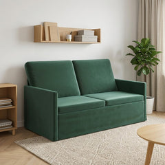 2 Seater Sofa 150 x 81 x 82 cm Velvet 140 cm Dark green