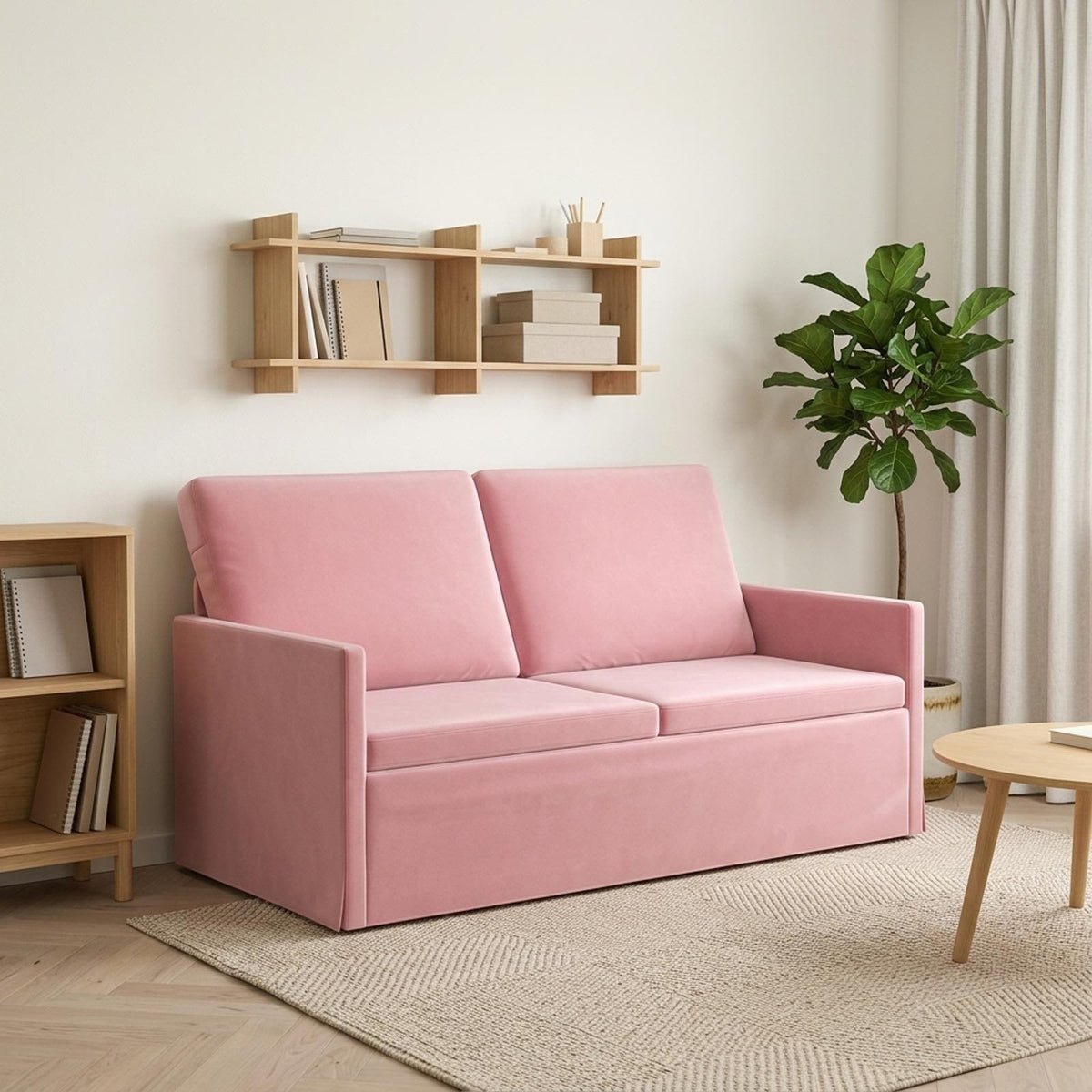 2 Seater Sofa 150 x 81 x 82 cm Velvet 140 cm Pink