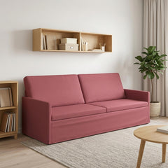 3 Seater Sofa 220 x 81 x 82 cm Fabric 210 cm Wine red