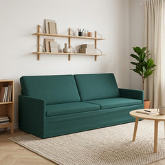 3 Seater Sofa 220 x 81 x 82 cm Fabric 210 cm Dark green