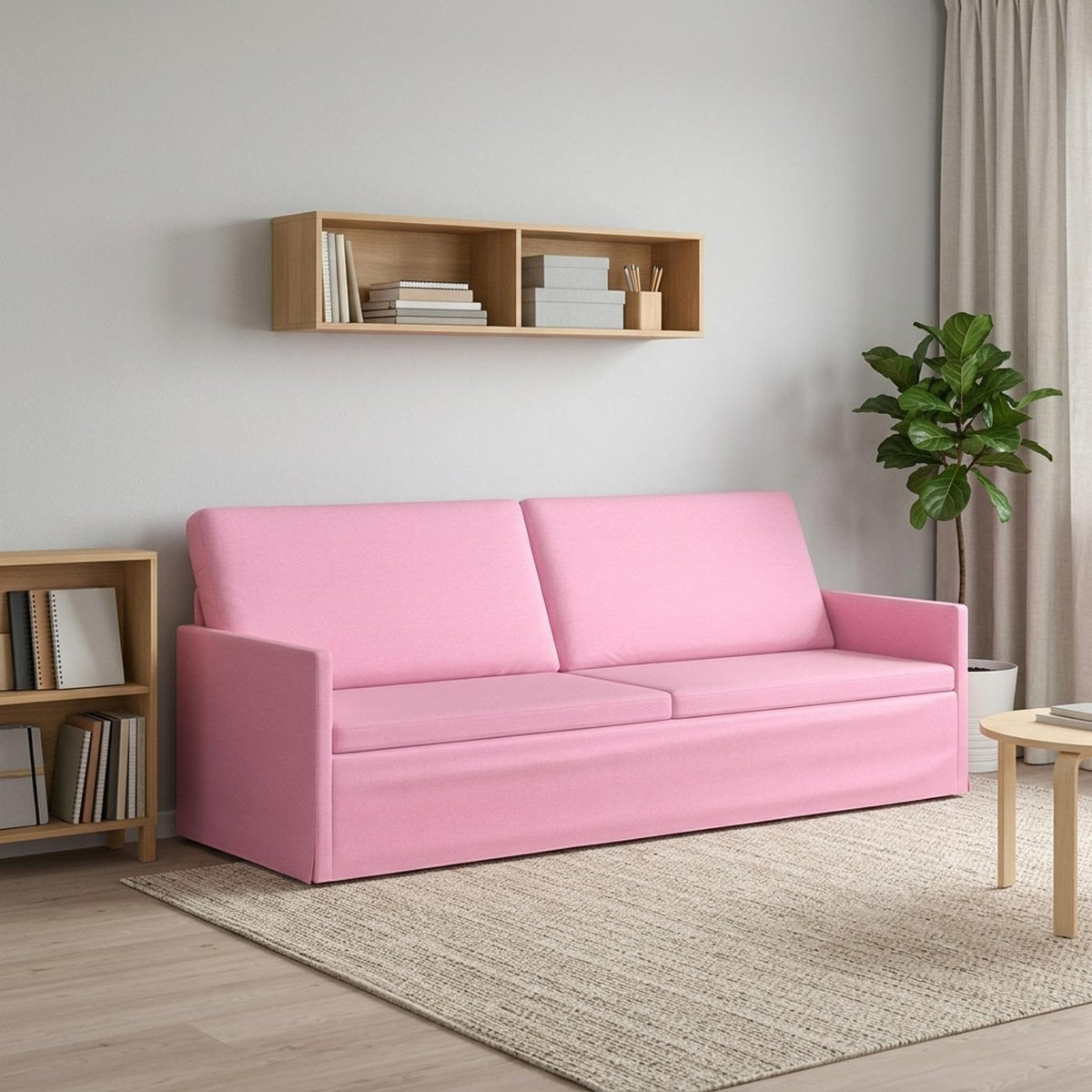 3 Seater Sofa 220 x 81 x 82 cm Fabric 210 cm Pink