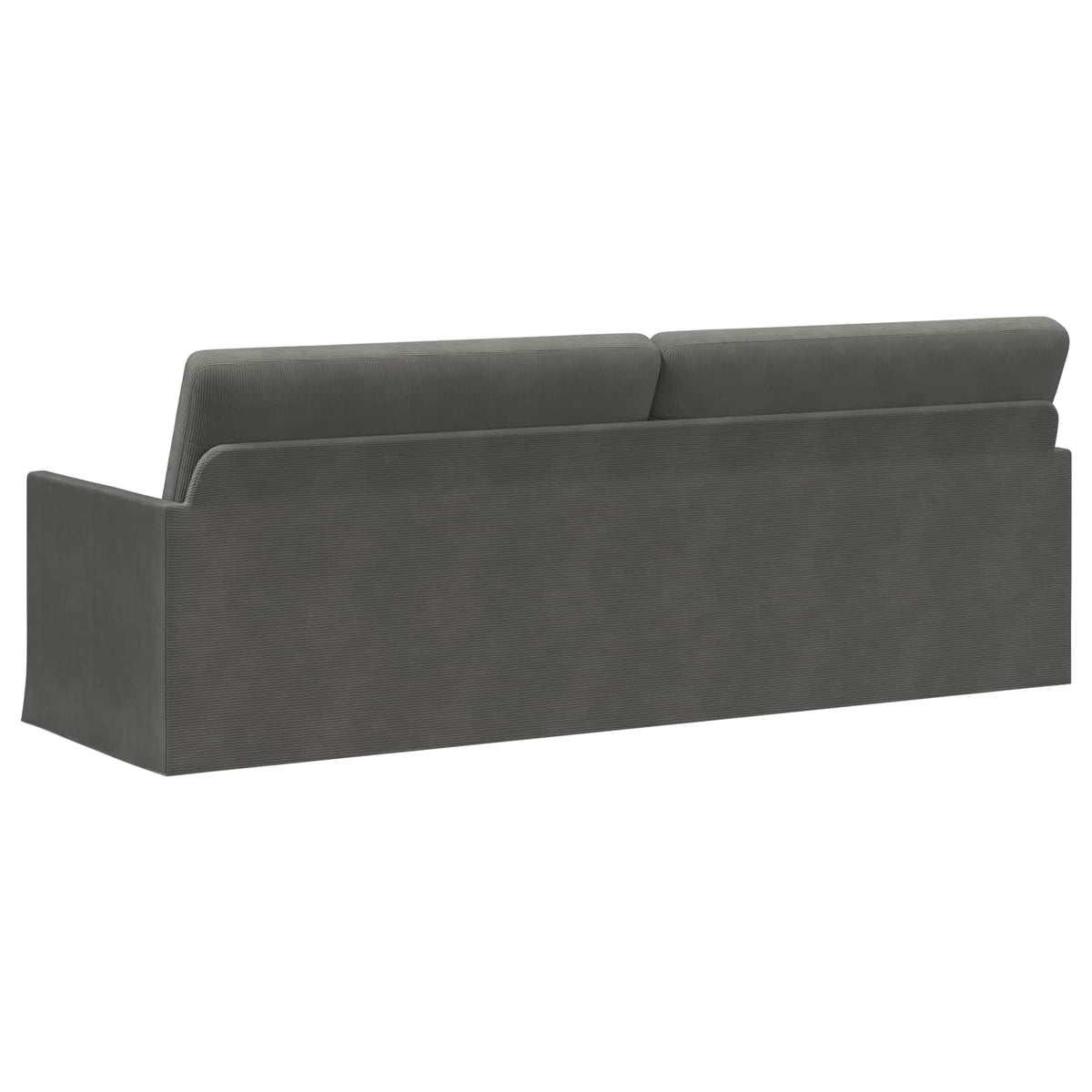 3 Seater Sofa 220 x 81 x 82 cm Corduroy Fabric 210 cm Dark grey