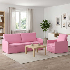 Sofa Set 2 pcs Fabric 1-Seater + 3-Seater (180 cm) Pink