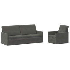 Sofa Set 2 pcs Corduroy Fabric 1-Seater + 3-Seater (180 cm) Dark grey