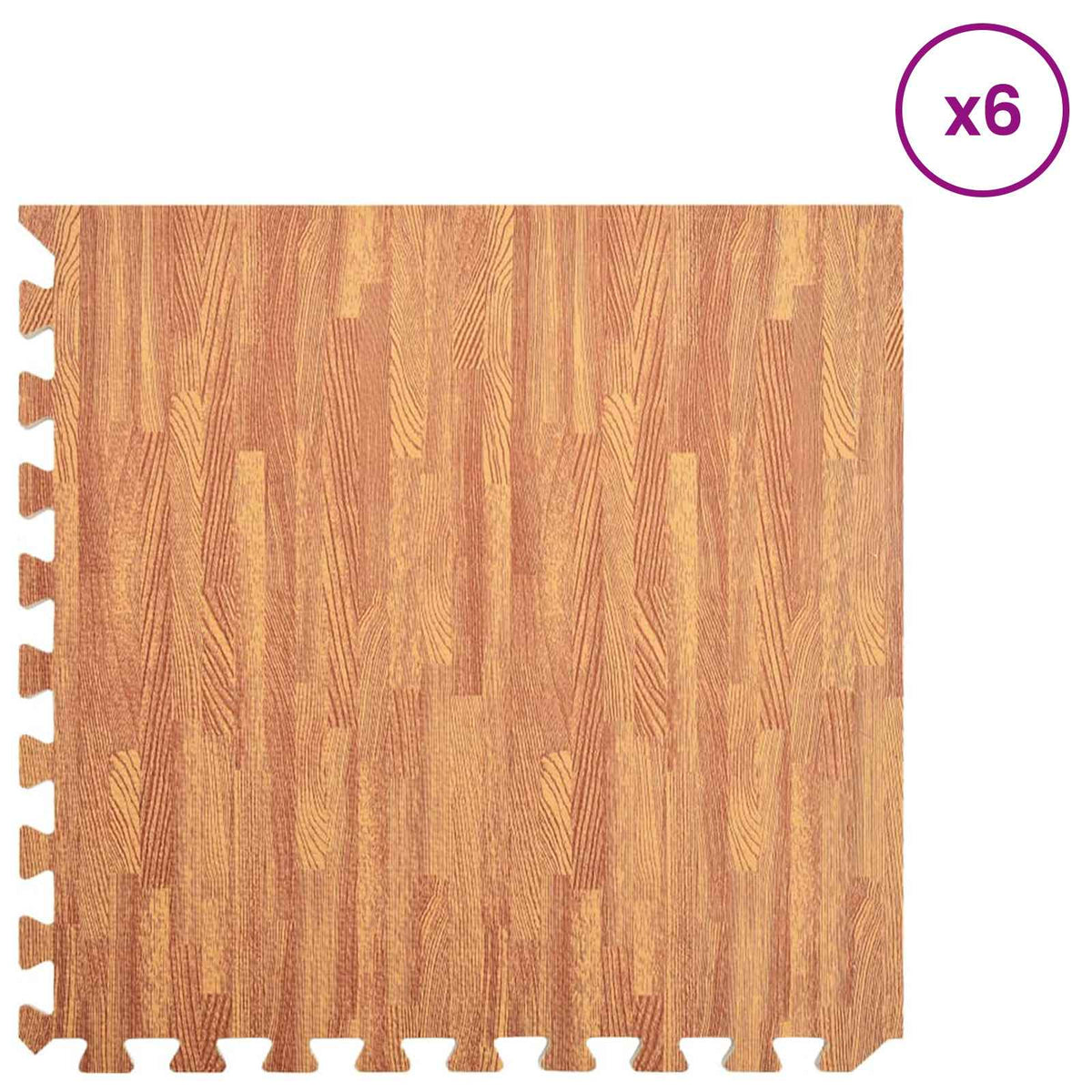 vidaXL Pool Ground Mat 6 pcs Wood 4.32 ㎡ EVA Foam 3