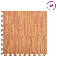 vidaXL Pool Ground Mat 6 pcs Wood 4.32 ㎡ EVA Foam 3