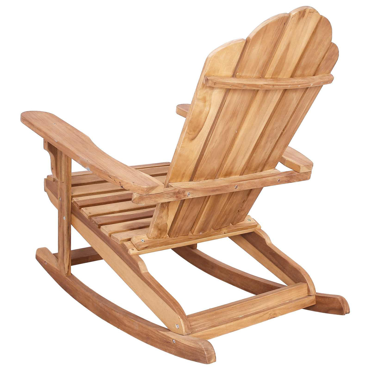 Garden Adirondack Rocking Chair Natural Solid Teak wood without cushion