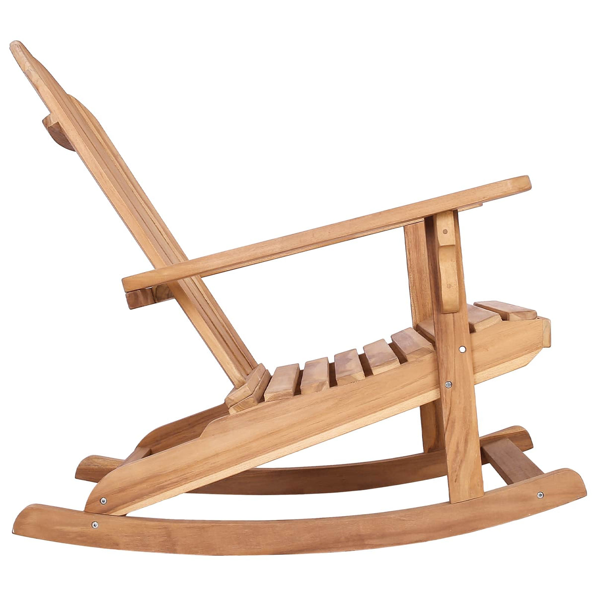 Garden Adirondack Rocking Chair Natural Solid Teak wood without cushion