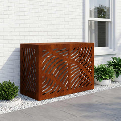 Air Conditioner Cover 90 x 40 x 60 cm Steel Leave Wave Pattern Weathering steel