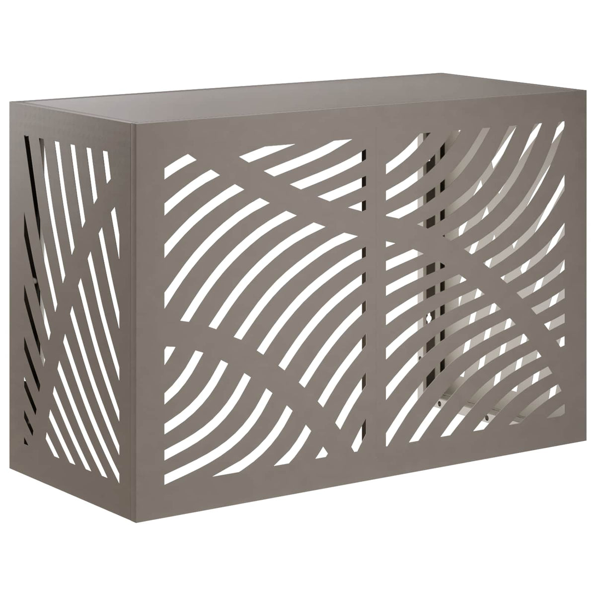 Air Conditioner Cover 90 x 40 x 60 cm Steel Leave Wave Pattern Weathering steel