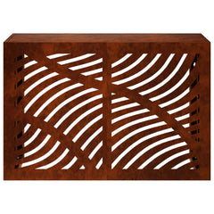 Air Conditioner Cover 90 x 40 x 60 cm Steel Leave Wave Pattern Weathering steel