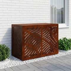 Air Conditioner Cover 100 x 50 x 70 cm Steel Leave Wave Pattern Weathering steel