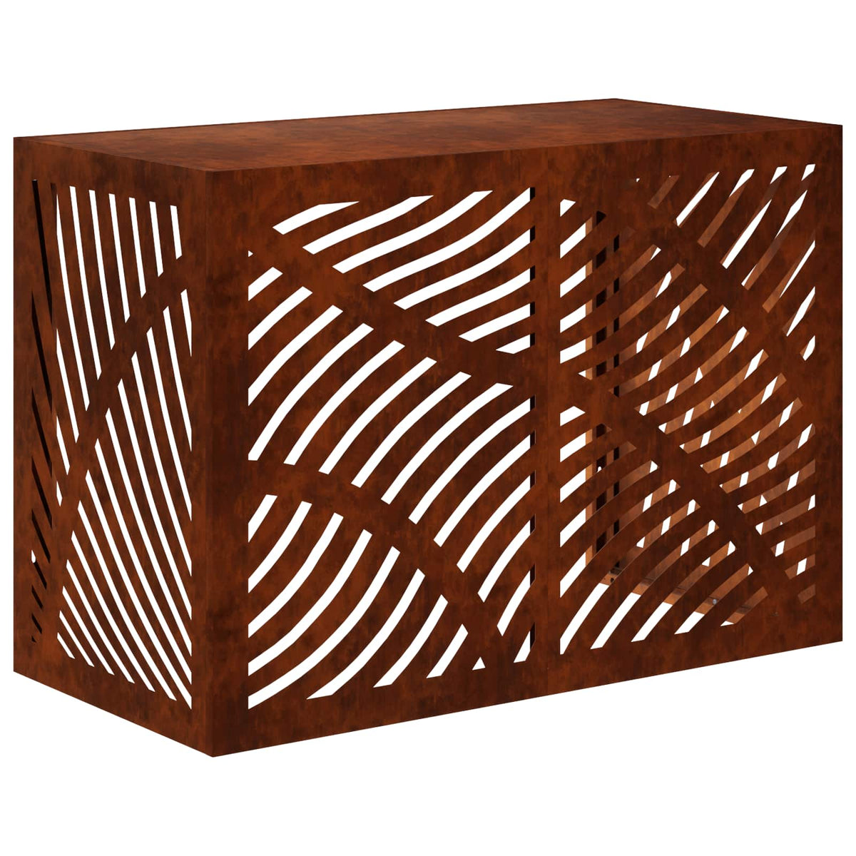 Air Conditioner Cover 100 x 50 x 70 cm Steel Leave Wave Pattern Weathering steel