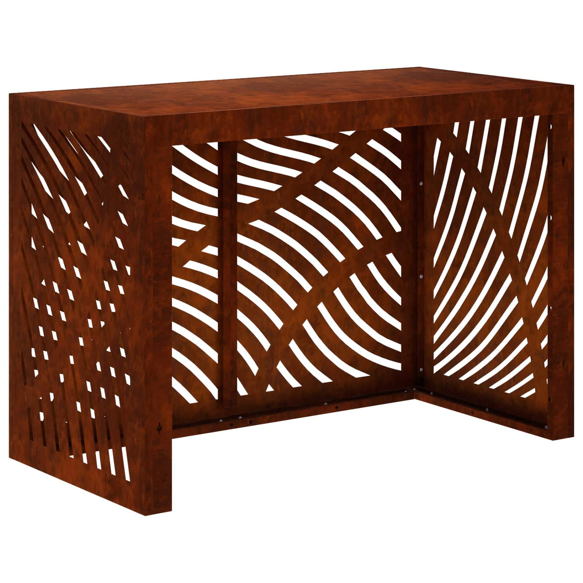 Air Conditioner Cover 100 x 50 x 70 cm Steel Leave Wave Pattern Weathering steel