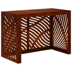 Air Conditioner Cover 100 x 50 x 70 cm Steel Leave Wave Pattern Weathering steel