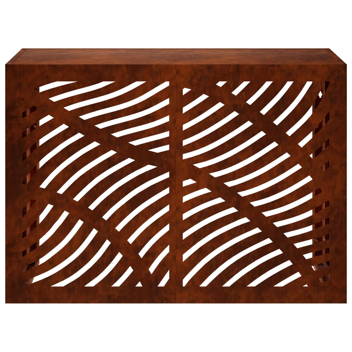 Air Conditioner Cover 100 x 50 x 70 cm Steel Leave Wave Pattern Weathering steel