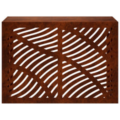 Air Conditioner Cover 100 x 50 x 70 cm Steel Leave Wave Pattern Weathering steel