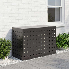 Air Conditioner Cover 90 x 40 x 60 cm Steel Round Circle Pattern Black