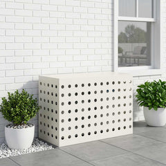 Air Conditioner Cover 90 x 40 x 60 cm Steel Round Circle Pattern White