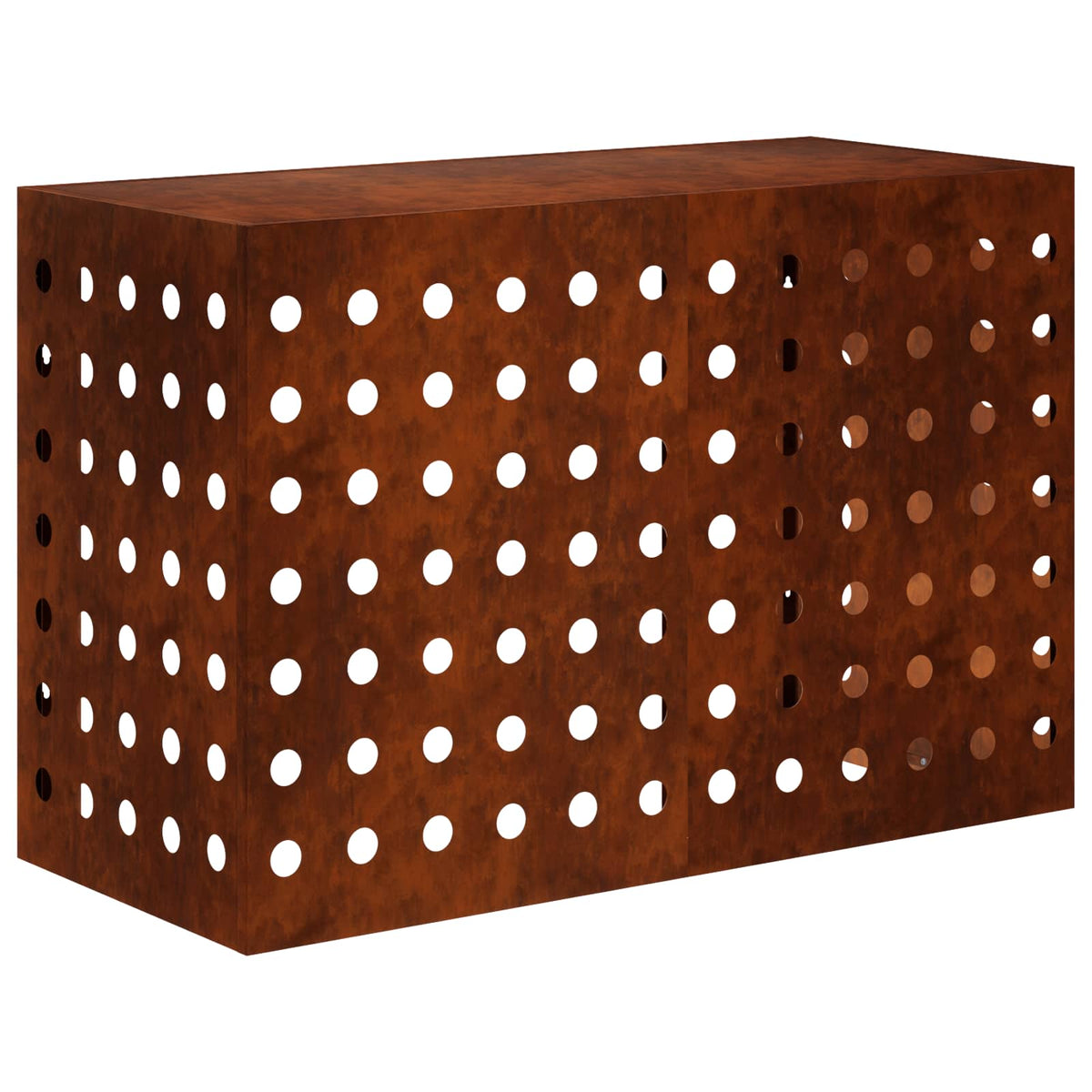 Air Conditioner Cover 90 x 40 x 60 cm Steel Round Circle Pattern Weathering steel