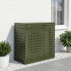 Air Conditioner Cover 110 x 50 x 105 cm Steel Round Circle Pattern Olive green
