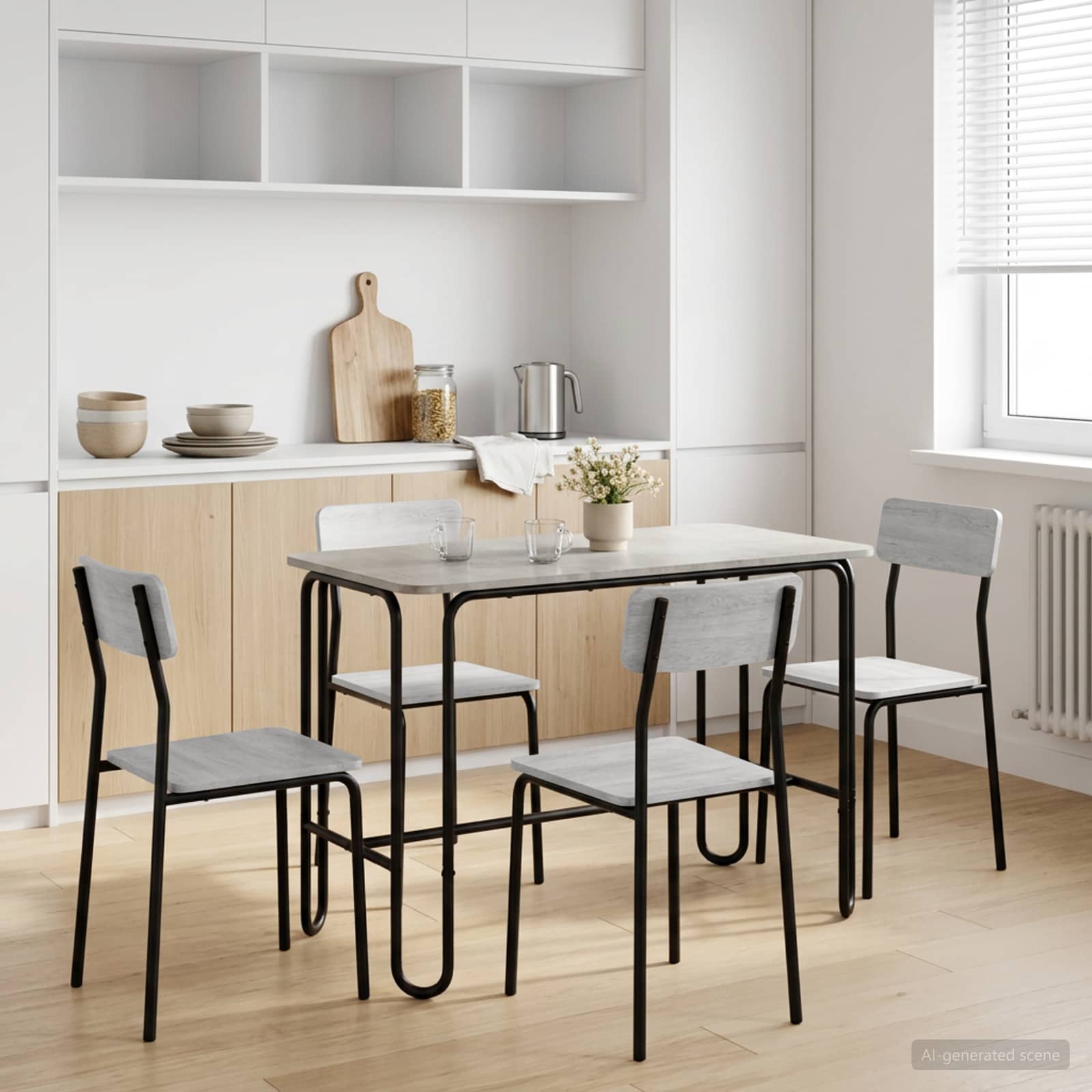 vidaXL Dining Table 100 x 50 x 75 cm Engineered Wood Concrete Grey 1