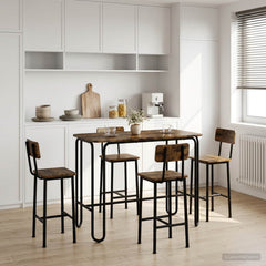 Dining Table Engineered Wood in Smoked Oak