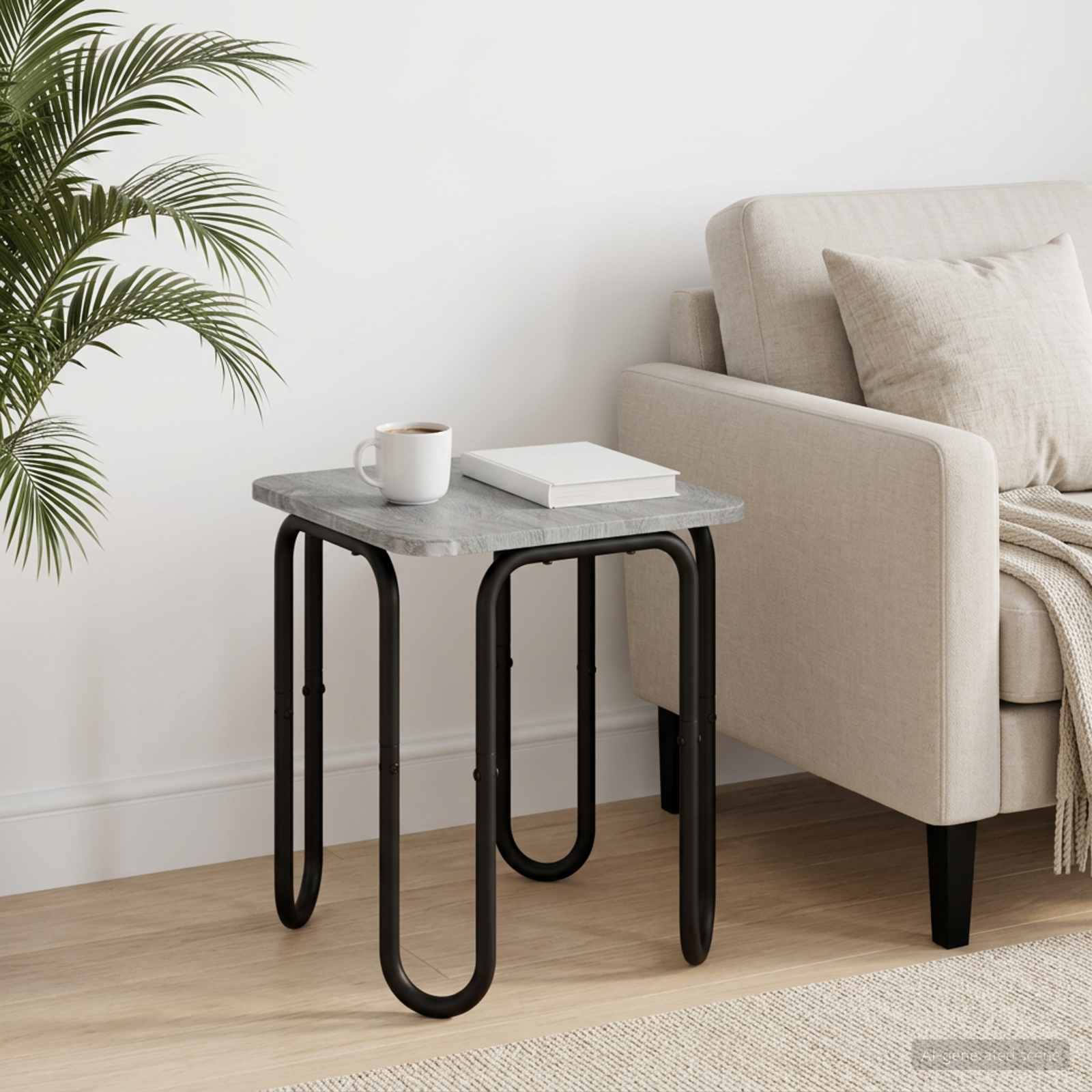 vidaXL Coffee Table Grey Sonoma 40 x 40 x 45 cm Engineered Wood 1