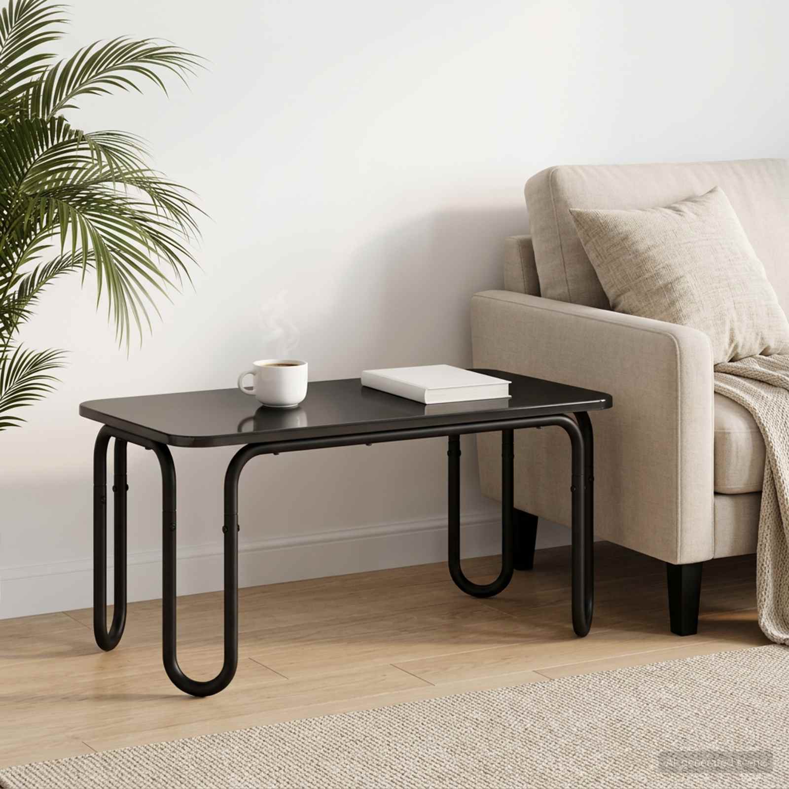 vidaXL Coffee Table Black 79.5 x 40 x 36 cm Engineered Wood 1