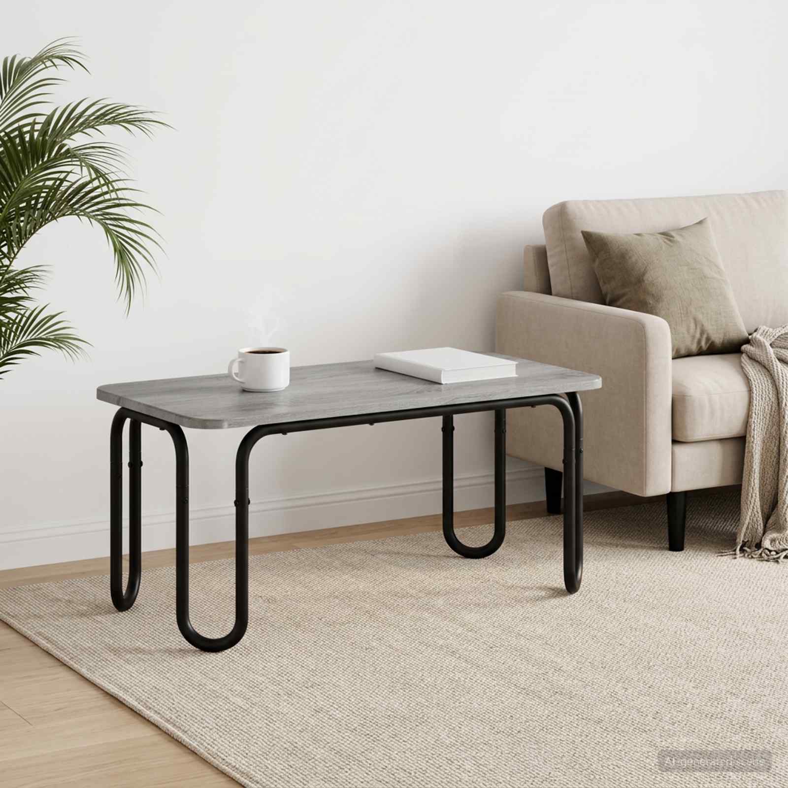 vidaXL Coffee Table Grey Sonoma 79.5 x 40 x 36 cm Engineered Wood 1