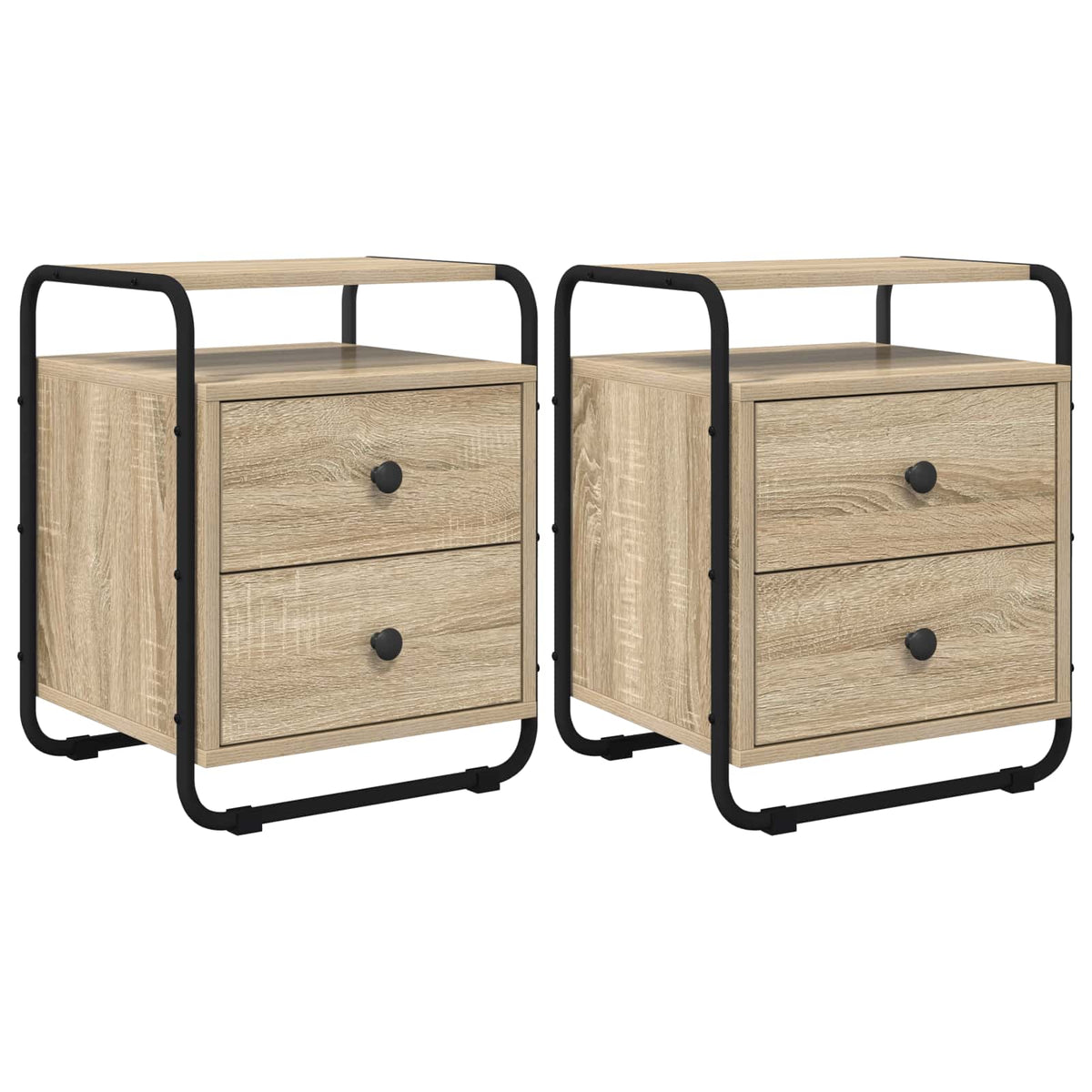 vidaXL Bedside Cabinet 2 pcs Sonoma Oak 40 x 36.5 x 50 cm 2
