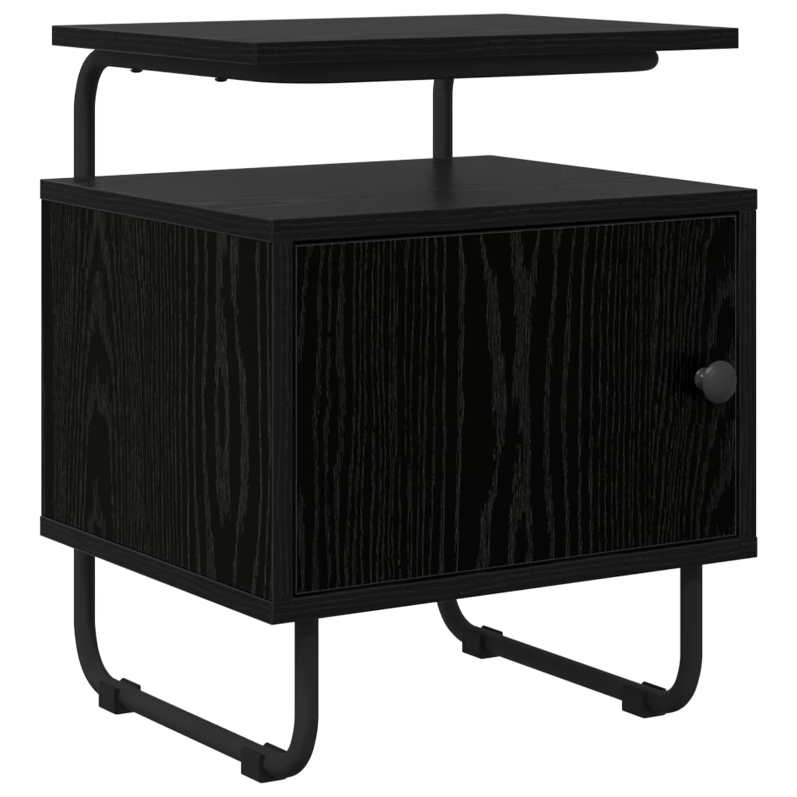 vidaXL Bedside Cabinet Black Oak 40 x 36.5 x 50 cm Engineered Wood 1